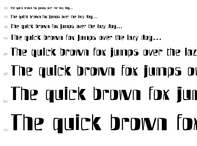 SlimFast AH font waterfall