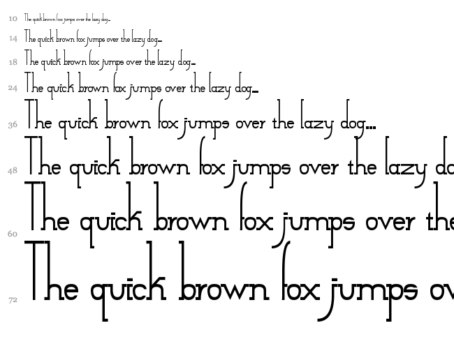 Small Tall font waterfall