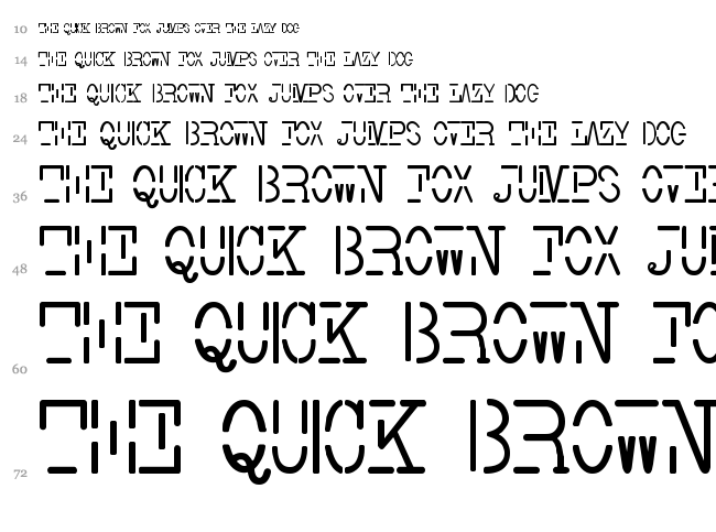 Smith Typewriter font waterfall