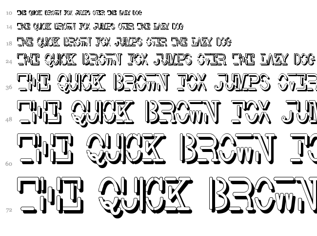 Smith Typewriter font waterfall