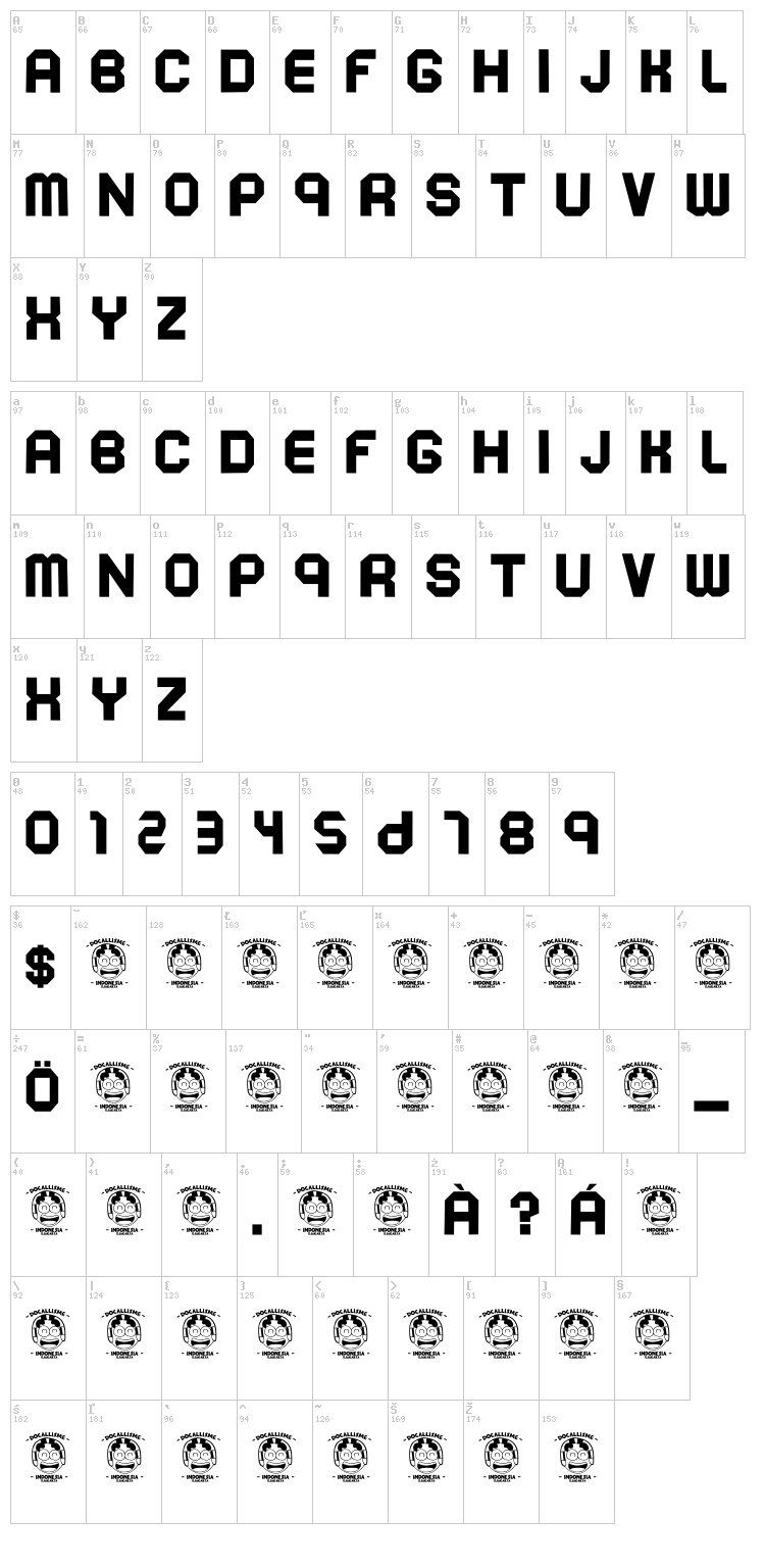 Soekarno Hatta font map