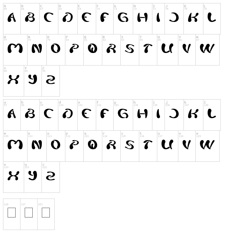 Splashing font map