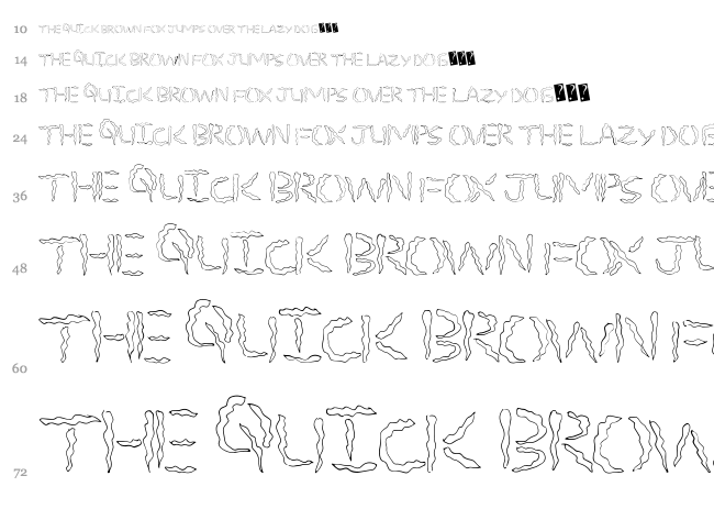 Spooky Stencil font waterfall