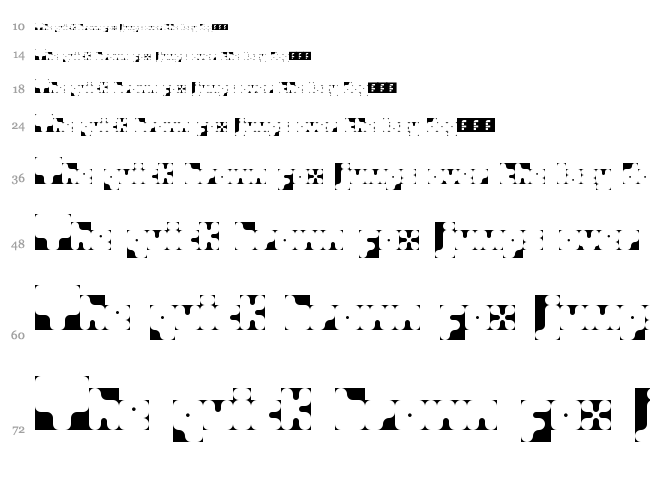 Square Scribed font waterfall
