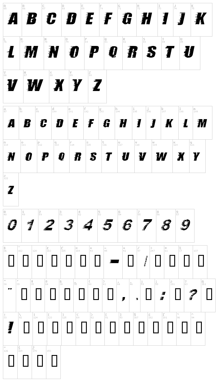 Storm font map