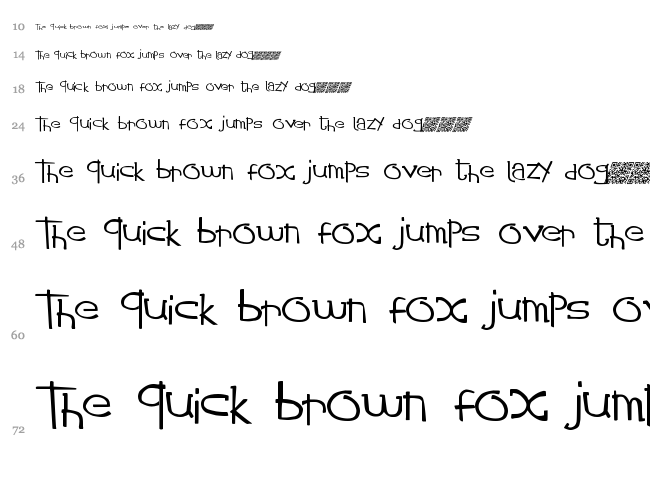 String Theory font waterfall