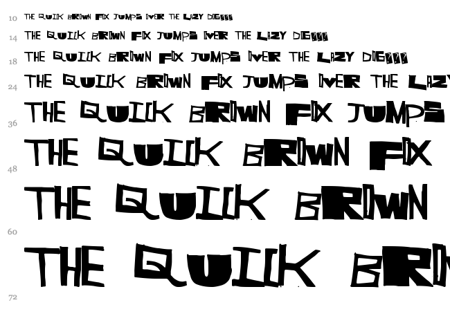 Super Cut font waterfall