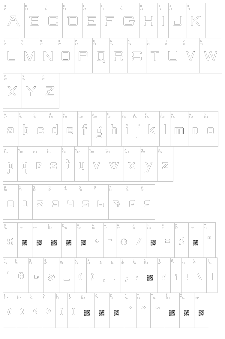 Swingarm Yori font map