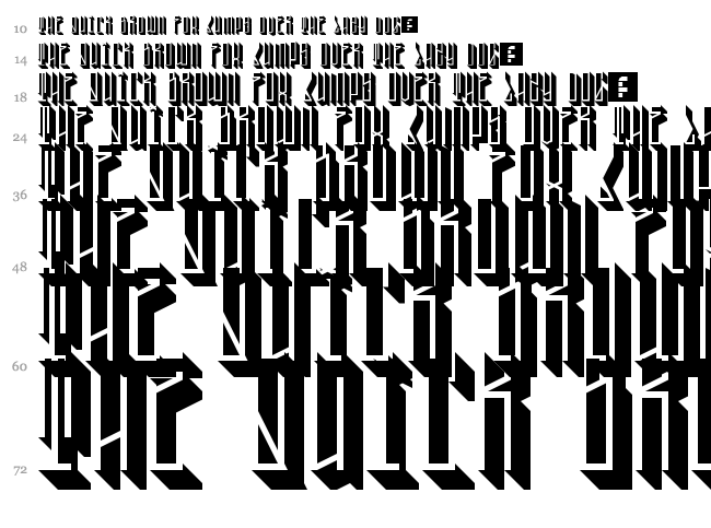 Tall Boy 3D font waterfall
