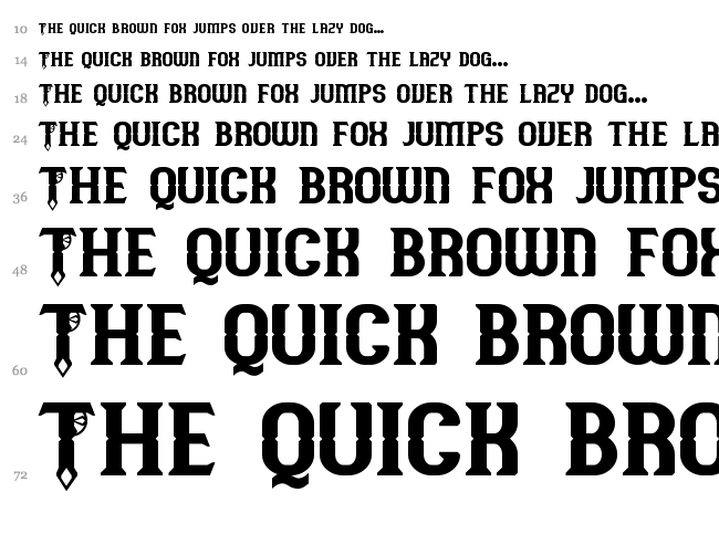 Timepiece font waterfall