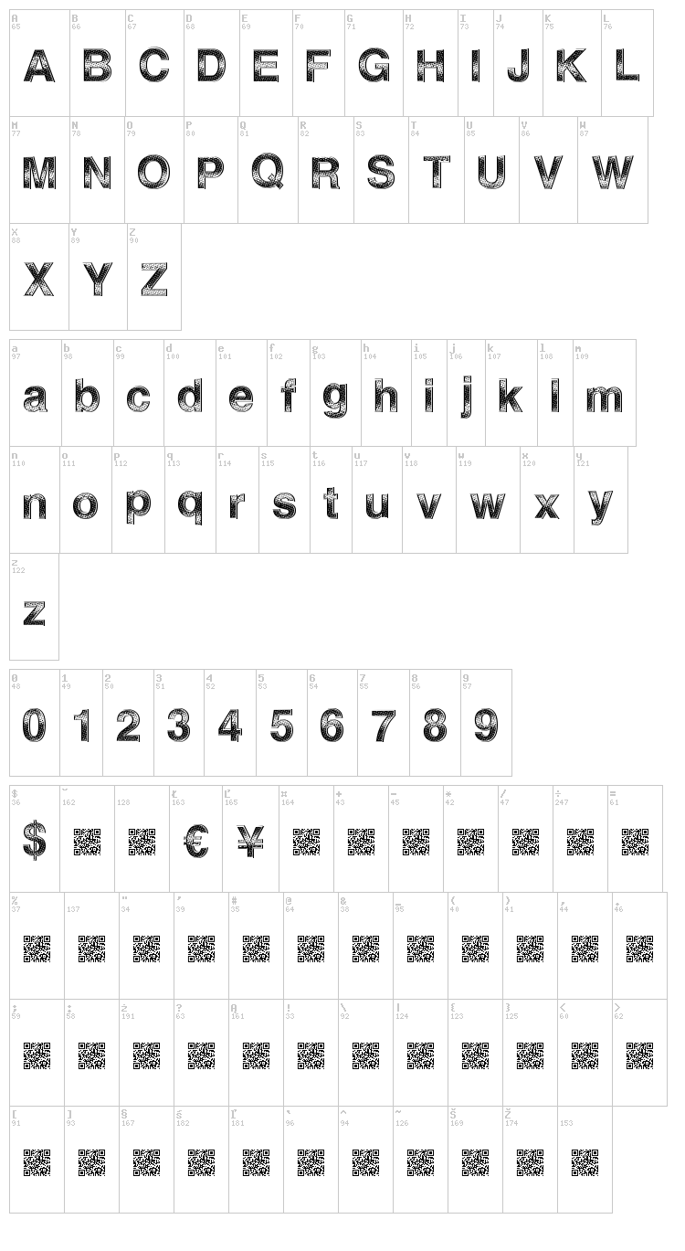 Title Solution font map