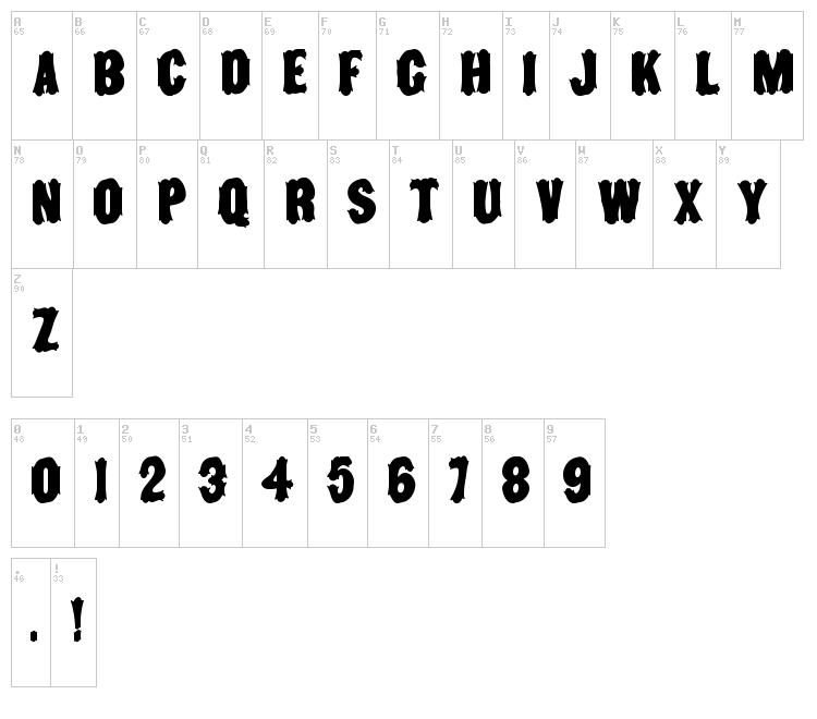 Toscanienne font map