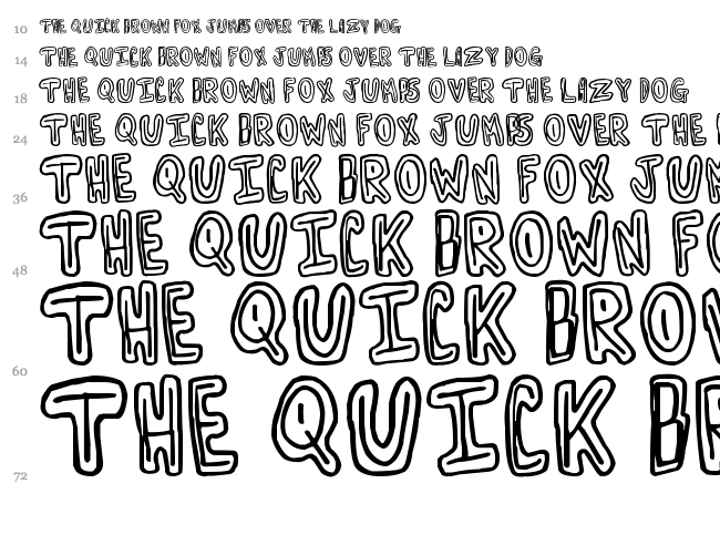 Turnaround font waterfall