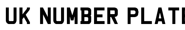 UK Number Plate font