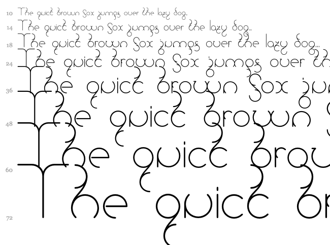 Universum font waterfall