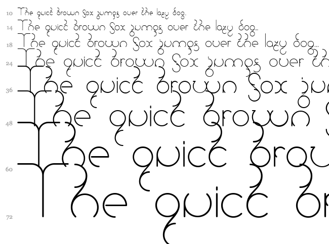 Universum font waterfall