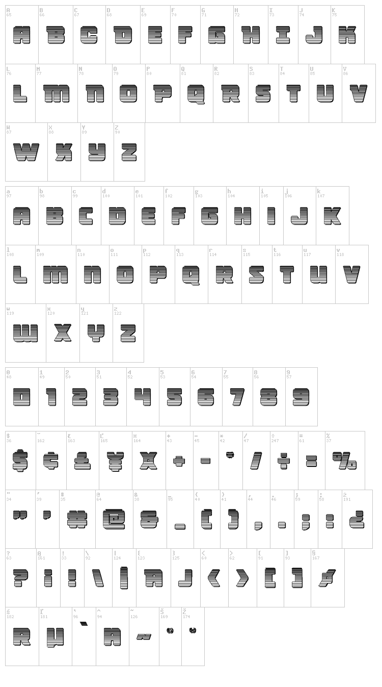 Victory Comics font map
