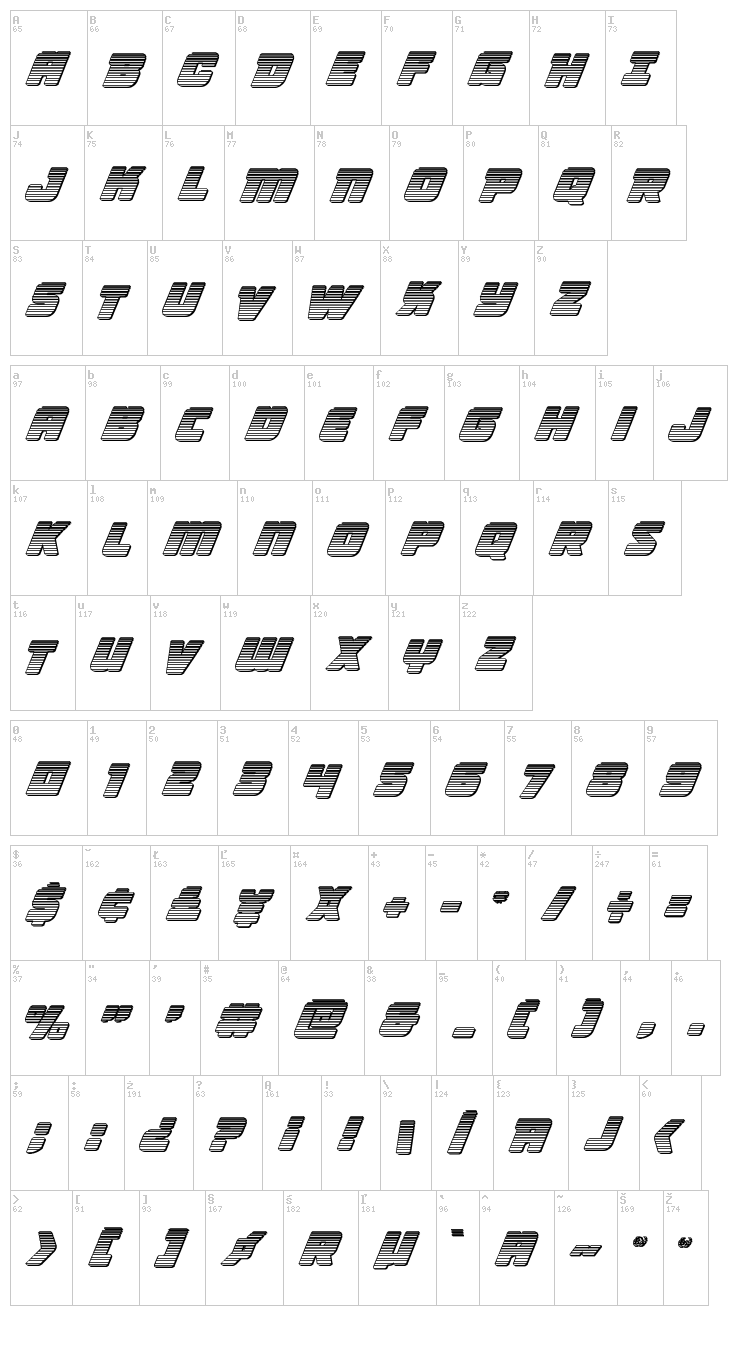 Victory Comics font map