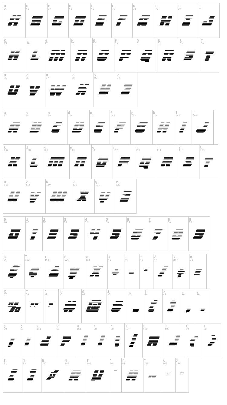 Victory Comics font map