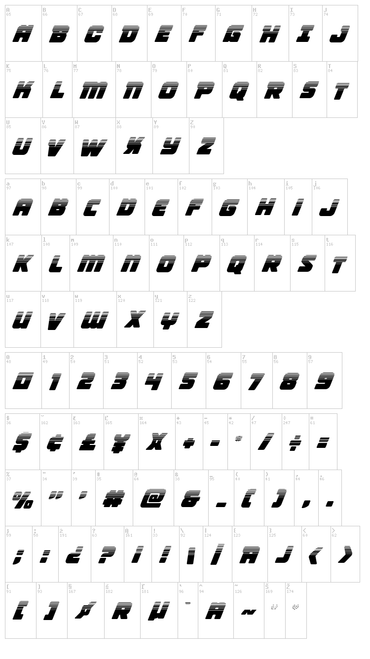 Victory Comics font map