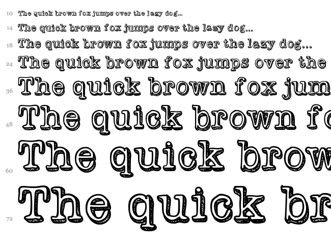 Vintage One font waterfall