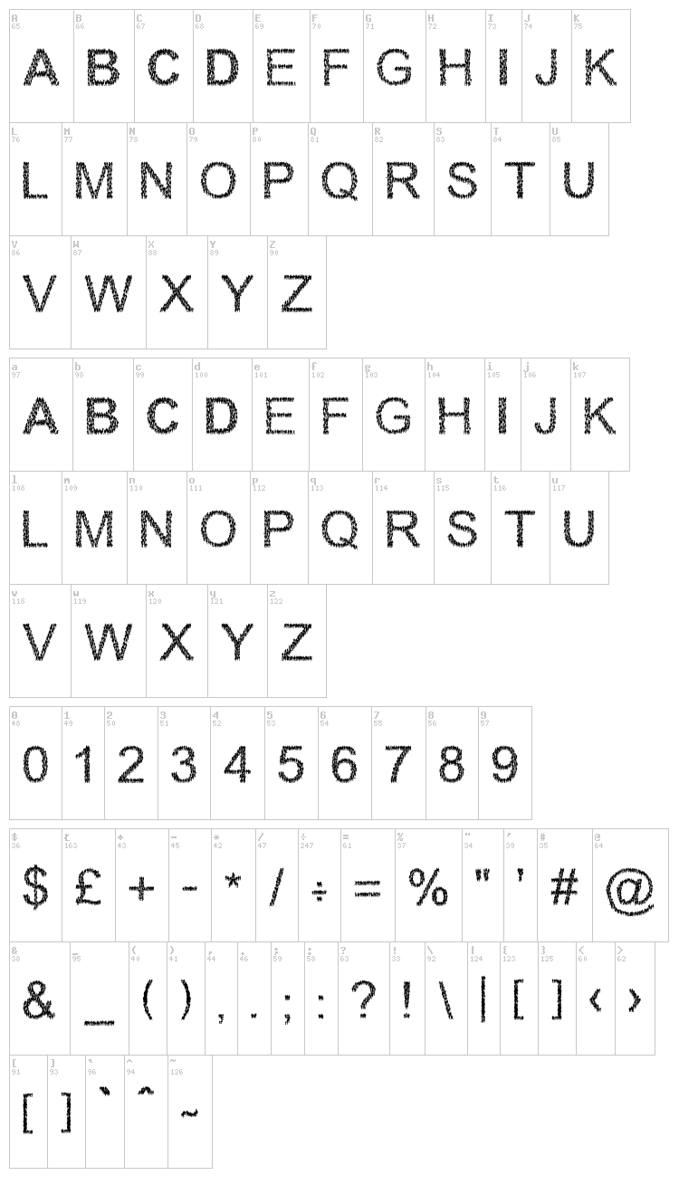 Walking Crowd font map