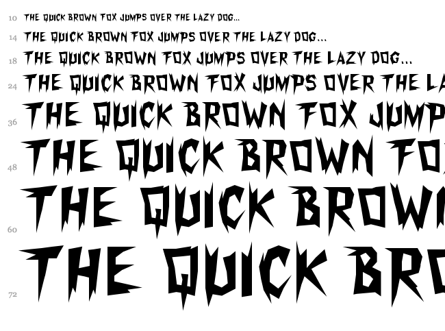 Xerker FW font waterfall