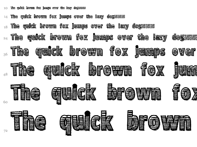 Zero Hype font waterfall