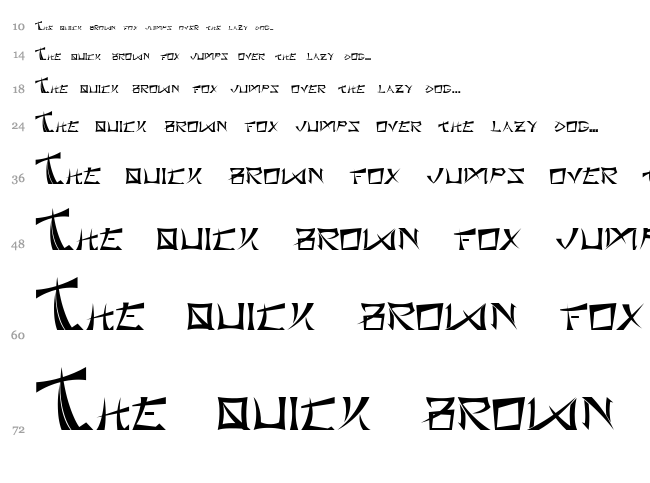 Bushido Type font waterfall