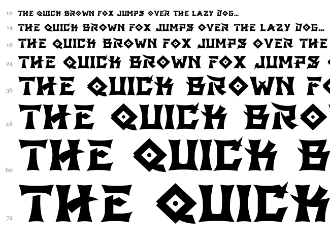 GB Shinto font waterfall