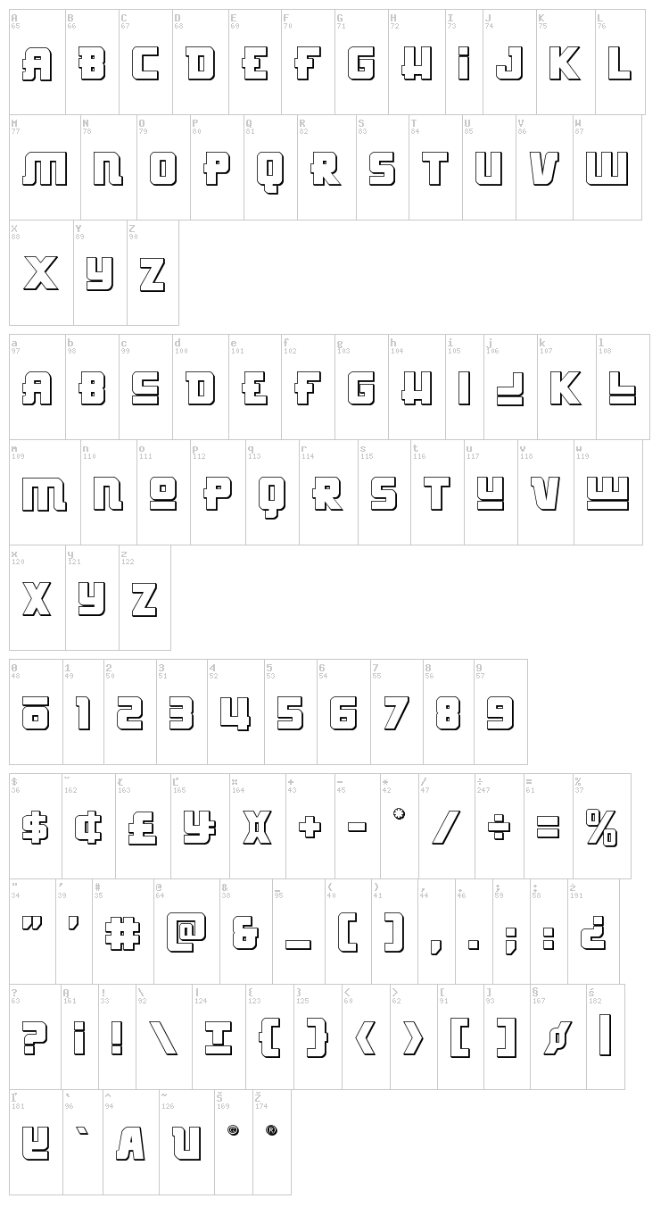 Hong Kong Hustle font map