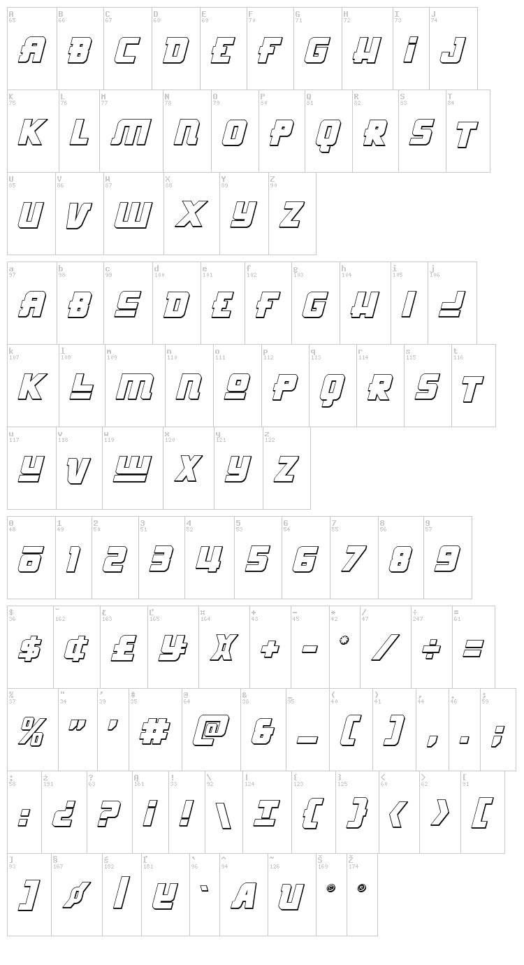 Hong Kong Hustle font map