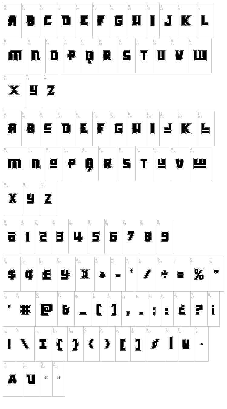 Hong Kong Hustle font map