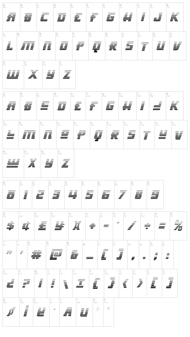 Hong Kong Hustle font map