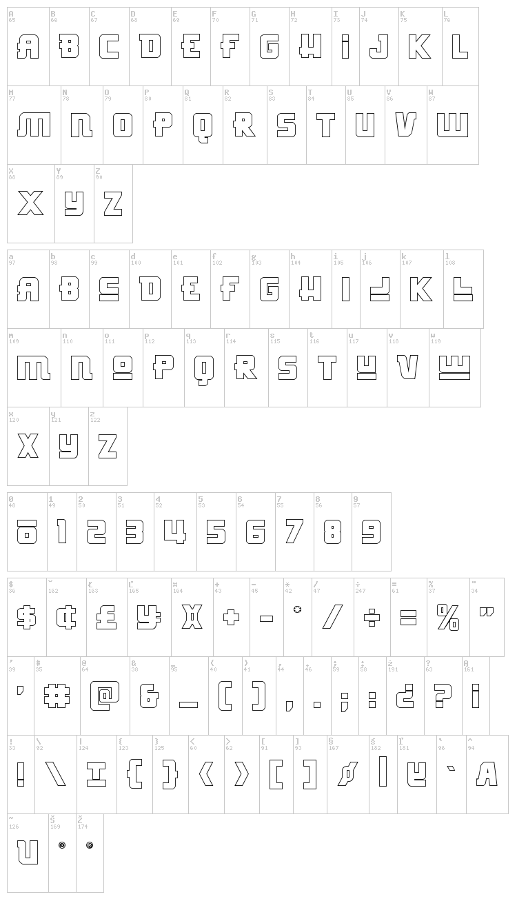 Hong Kong Hustle font map