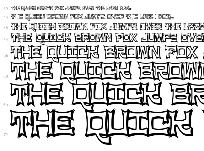NinjaLine font waterfall