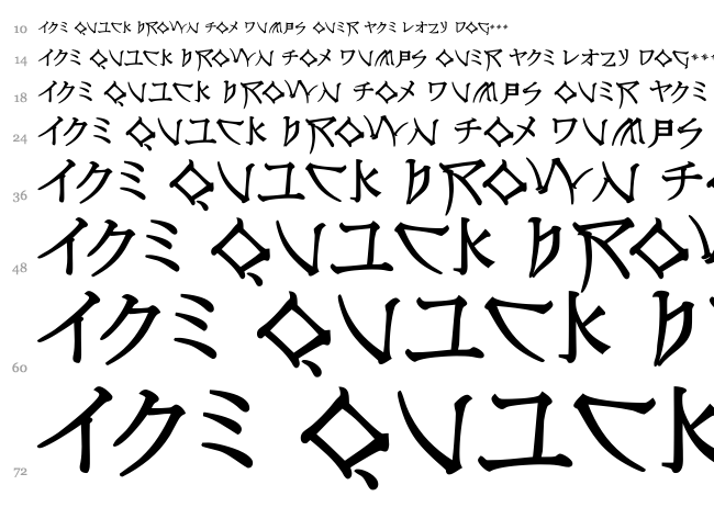 Nippon Latin font waterfall