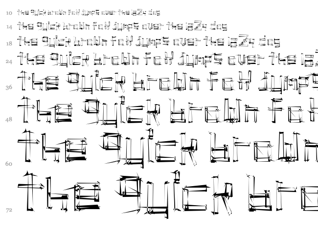 Stickchop font waterfall