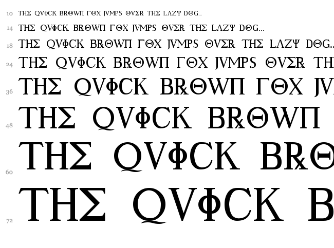 Ancient Geek font waterfall