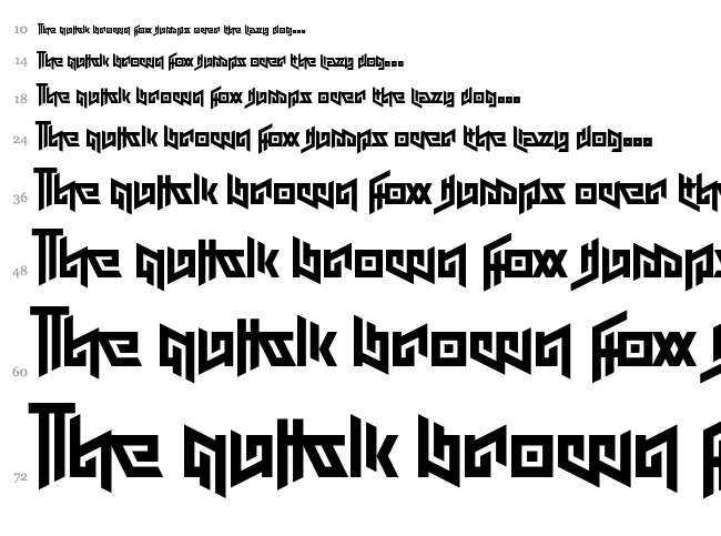 Aztechno font waterfall