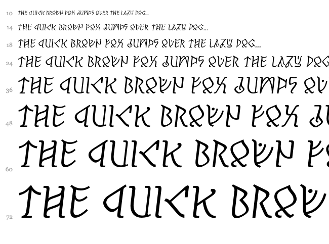 Pertho font waterfall