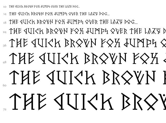 Pertho font waterfall