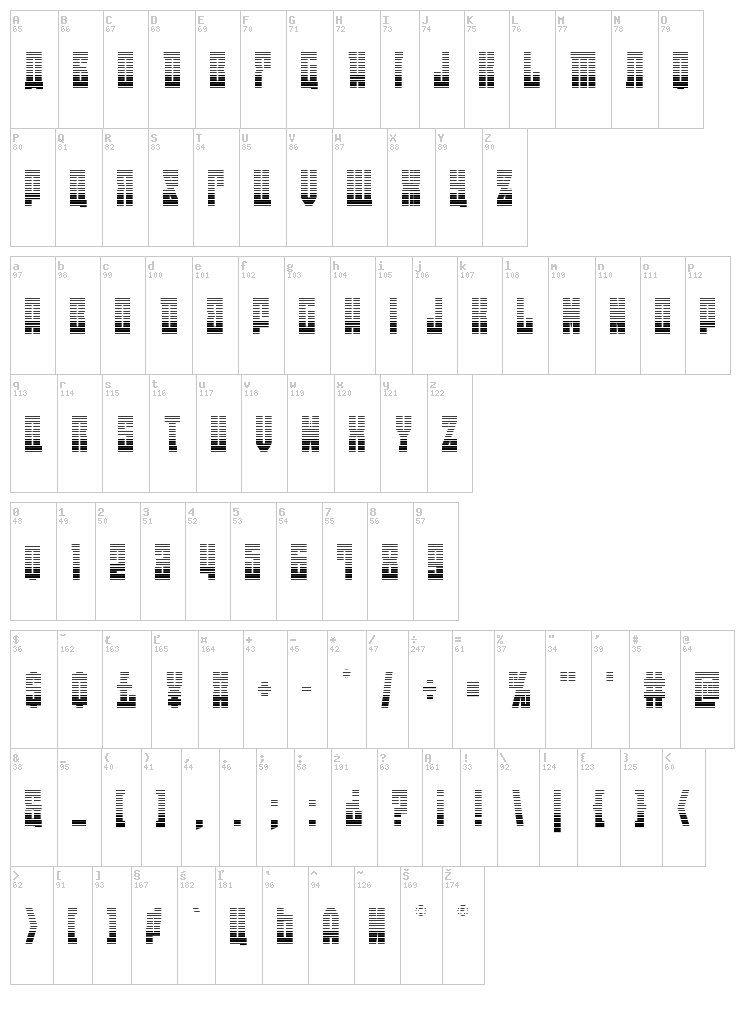 East-West font map