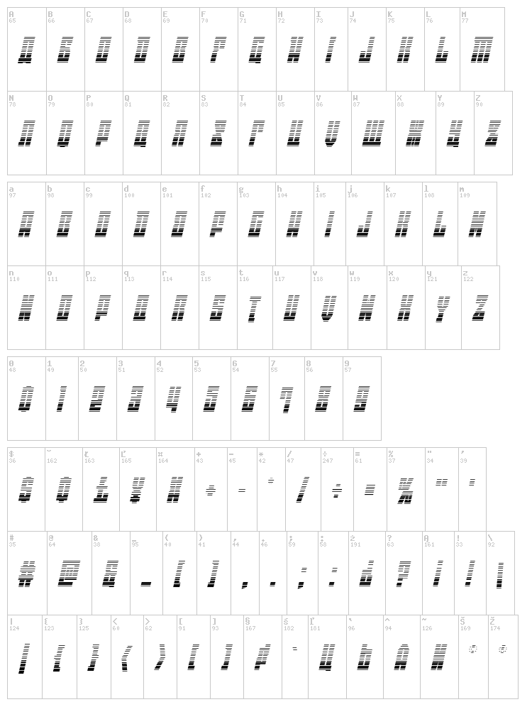East-West font map