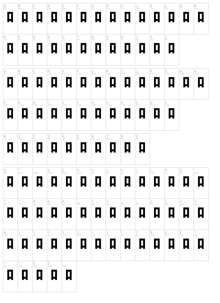 Minirus font map