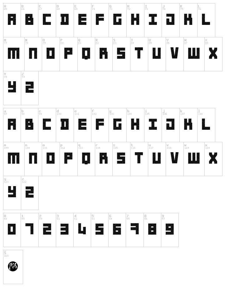 Spoutnik font map