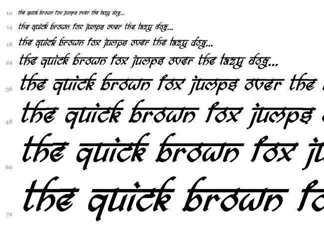 Bitling Ravish font waterfall