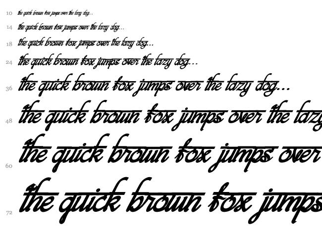 Bits Indian Calligra font waterfall
