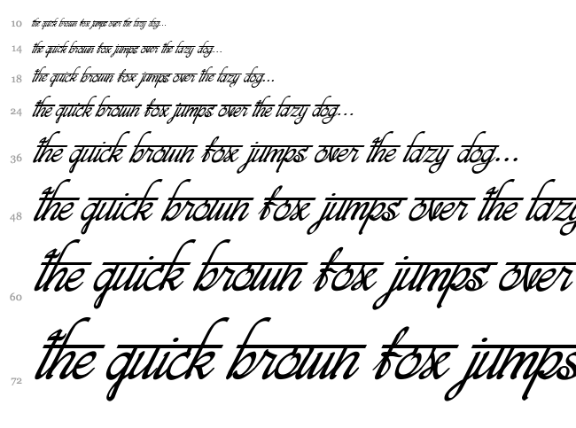 Bits Indian Calligra font waterfall