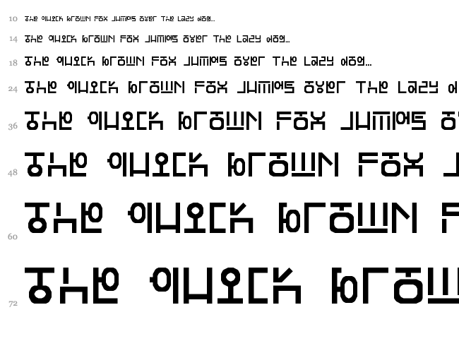 Hangeul font waterfall